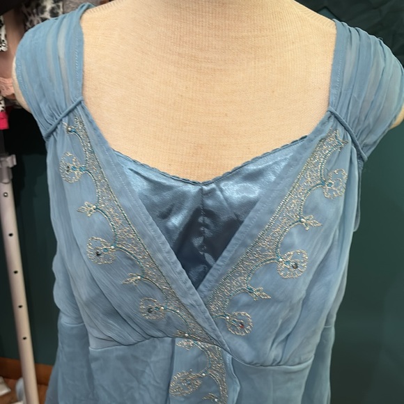 Lane Bryant Blue Embroidered Blouse - Picture 2 of 4